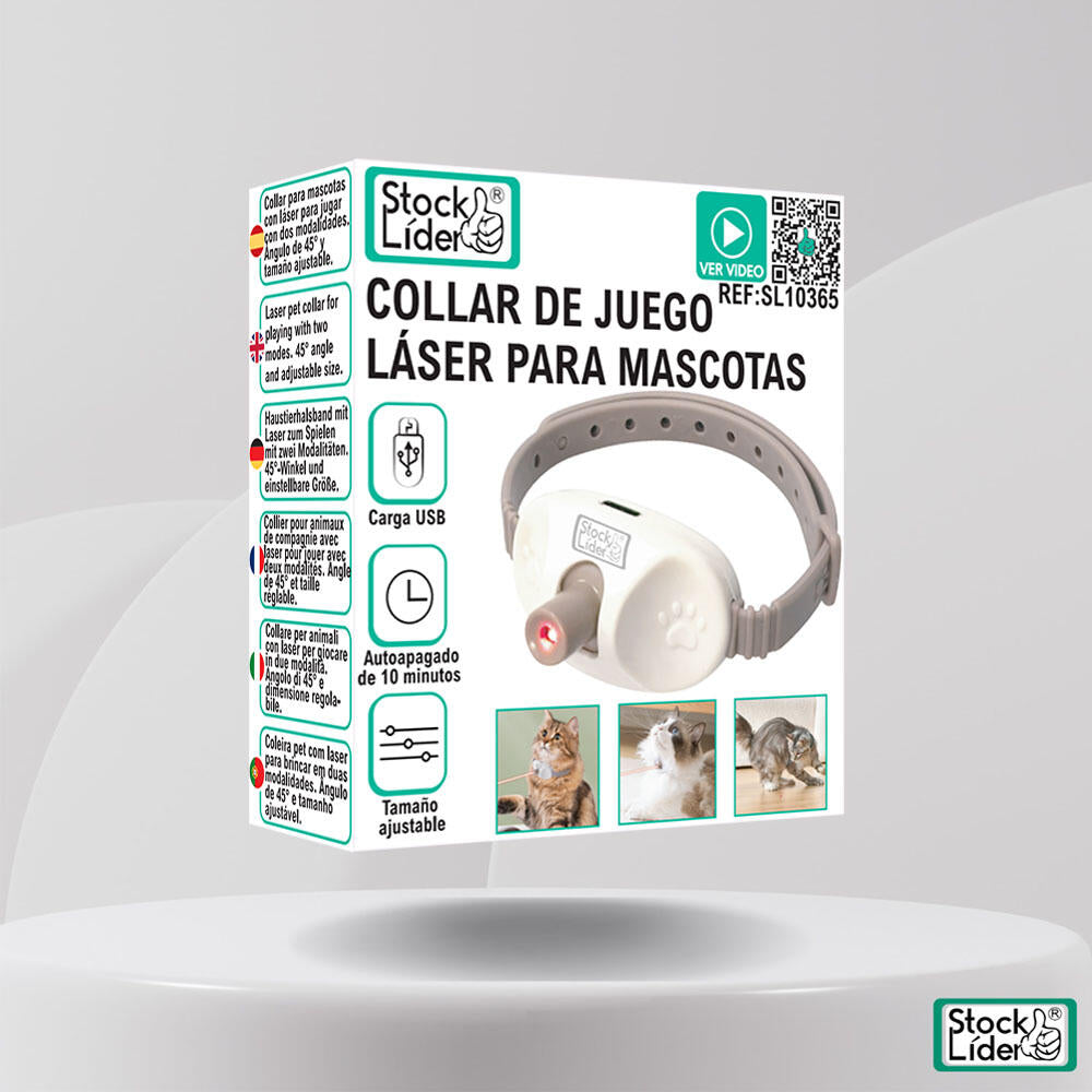 Collar Láser para Gatos Recargable USB – Juguete Interactivo para Gatos - Accesorios para mascotas Mascotonas