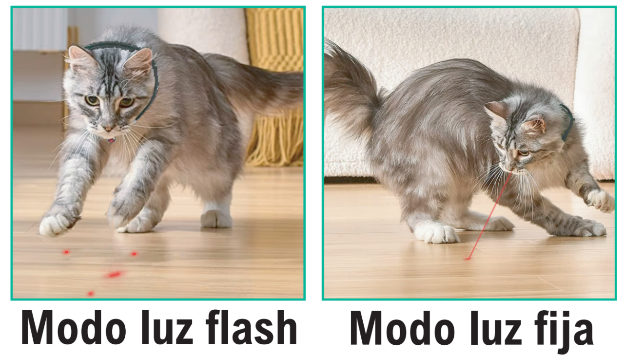 Collar Láser para Gatos Recargable USB – Juguete Interactivo para Gatos - Accesorios para mascotas Mascotonas