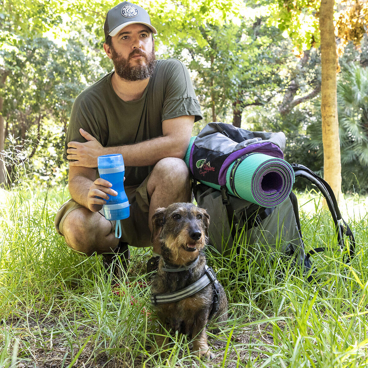 Botella con Depósito de Agua y Comida para Mascotas 2 en 1 - Accesorios para mascotas Mascotonas