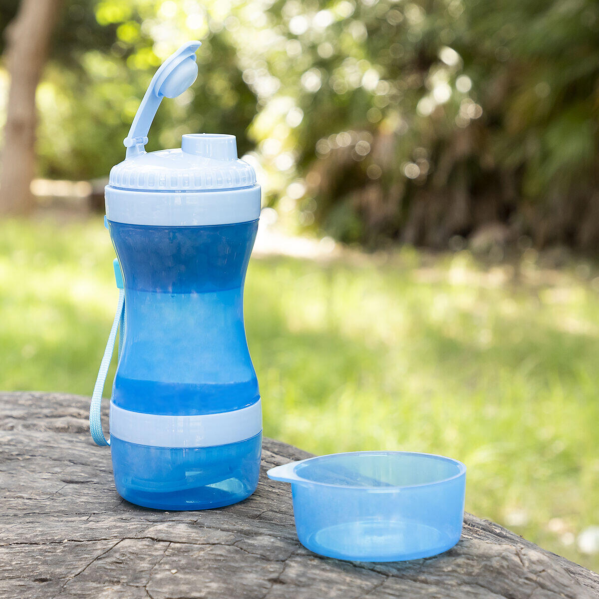 Botella con Depósito de Agua y Comida para Mascotas 2 en 1 - Accesorios para mascotas Mascotonas