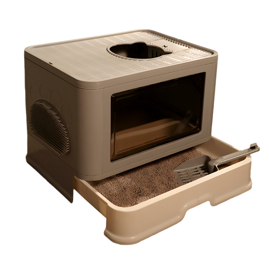 Arenero Cerrado Grande para Gatos - Cajón Extraíble Antisalpicaduras | Mascotonas - Accesorios para mascotas Mascotonas