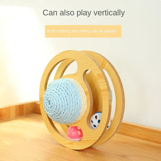 Bola Interactiva para Gatos – Rascador de Sisal con Pista Giratoria y Cascabeles - Accesorios para mascotas Mascotonas