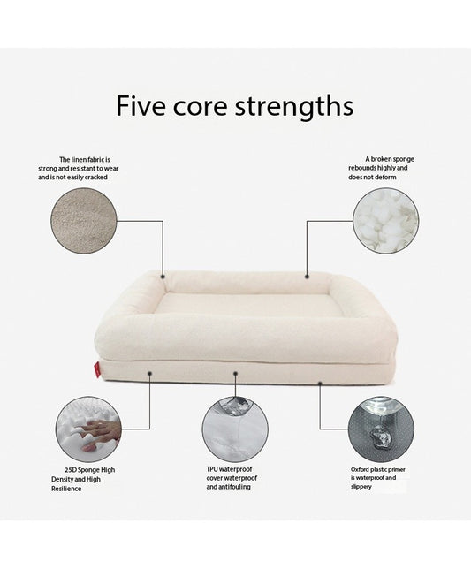 Cama Circular para Perros con Esponja de Memoria – Descanso Ergonómico, Desmontable e Impermeable - Accesorios para mascotas Mascotonas