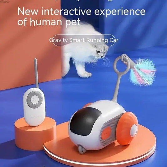 Coche Deportivo Interactivo para Gatos – Juguete Inteligente con Control Remoto y Plumas - Accesorios para mascotas Mascotonas