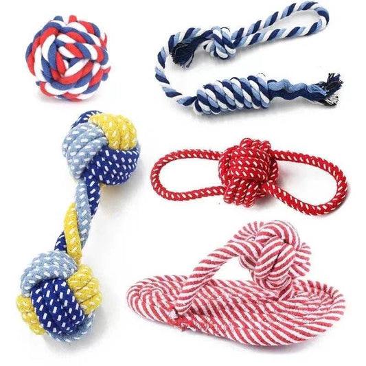 Cuerda de Algodón para Dentición de Perros – Juguete Resistente para Salud Dental y Alivio de Encías - Accesorios para mascotas Mascotonas