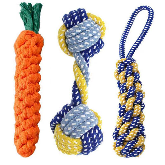 Cuerda de Algodón para Dentición de Perros – Juguete Resistente para Salud Dental y Alivio de Encías - Accesorios para mascotas Mascotonas