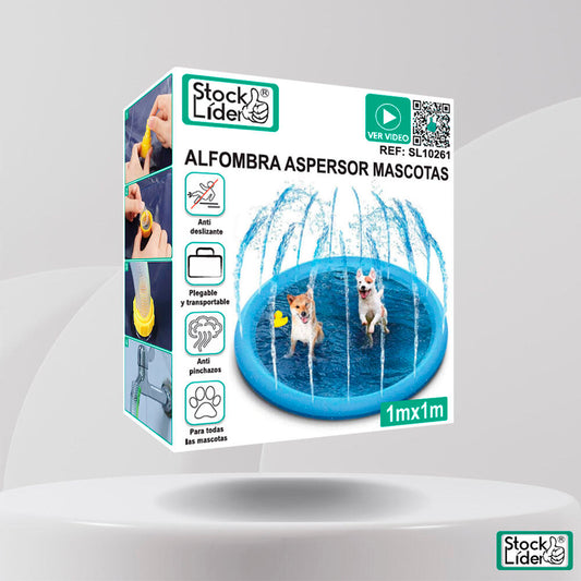 Alfombra Aspersor Refrescante para Perros 100cm - Piscina Plegable | Mascotonas 1m x 1m - Accesorios para mascotas Mascotonas