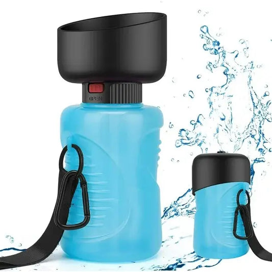 Botella de agua plegable para mascotas Azul - Accesorios para mascotas Mascotonas
